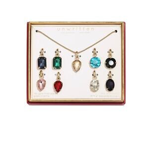 Unwritten Multi-Color Glass Mix and Match Pendant Necklace Set